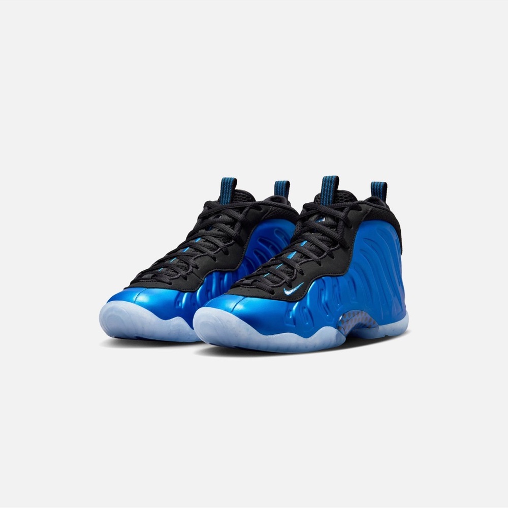 Authentic Nike Foamposite Kids Blue and Black Sneakers